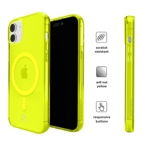 Neon Yellow Clear iPhone Case