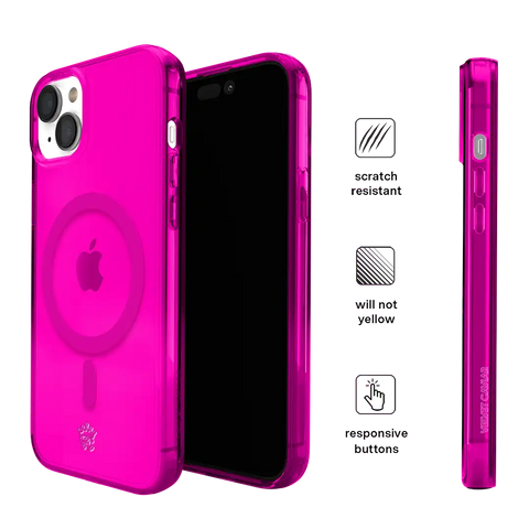 Neon Pink Clear iPhone Case