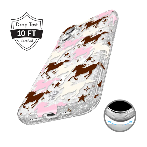 Pink Pony Glitter iPhone Case
