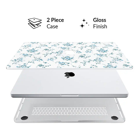 French Blue Floral MacBook Case