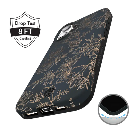 Floral Rose Gold Chrome iPhone Case