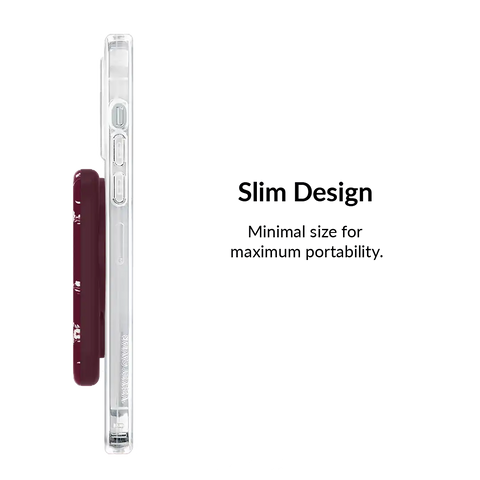 French Burgundy Floral Portable MagSafe Charger Power Pack