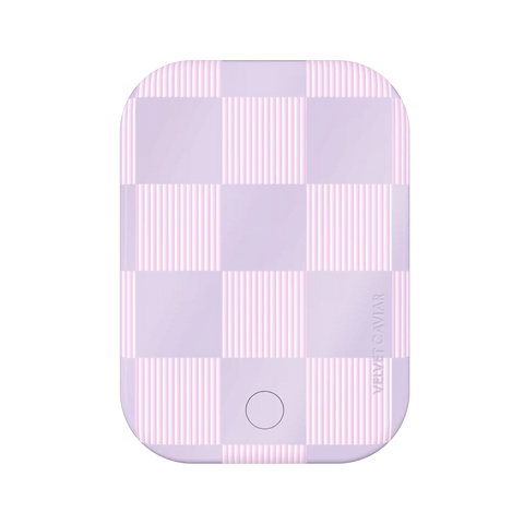 Lilac Vibe Checkered Portable MagSafe Charger Power Pack
