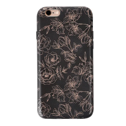 Floral Rose Gold Chrome iPhone Case