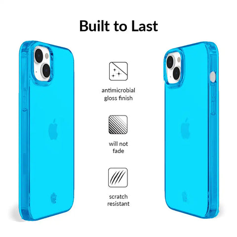 Neon Blue Clear iPhone Case