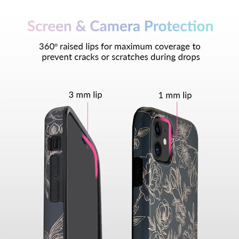 Floral Rose Gold Chrome iPhone Case