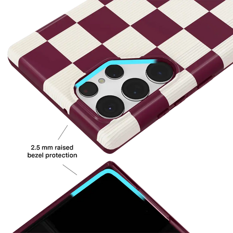 Burgundy Vibe Checker Samsung Case
