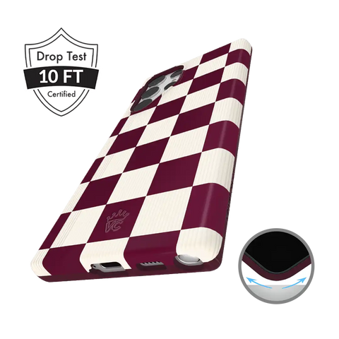Burgundy Vibe Checker Samsung Case