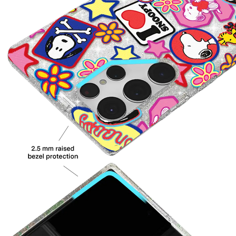 Snoopy Patchwork Glitter Samsung Case