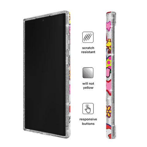 Snoopy Patchwork Glitter Samsung Case