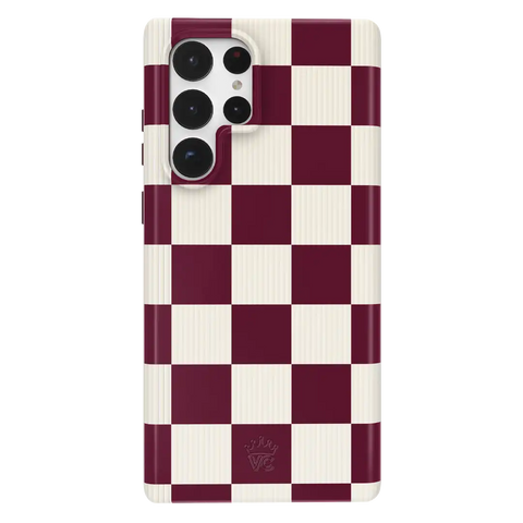 Burgundy Vibe Checker Samsung Case