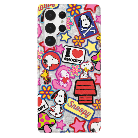 Snoopy Patchwork Glitter Samsung Case