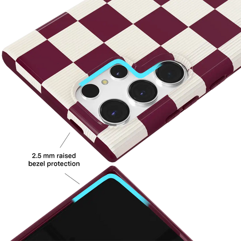Burgundy Vibe Checker Samsung Case