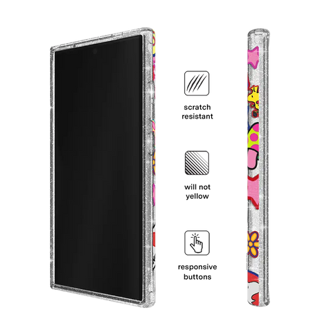 Snoopy Patchwork Glitter Samsung Case